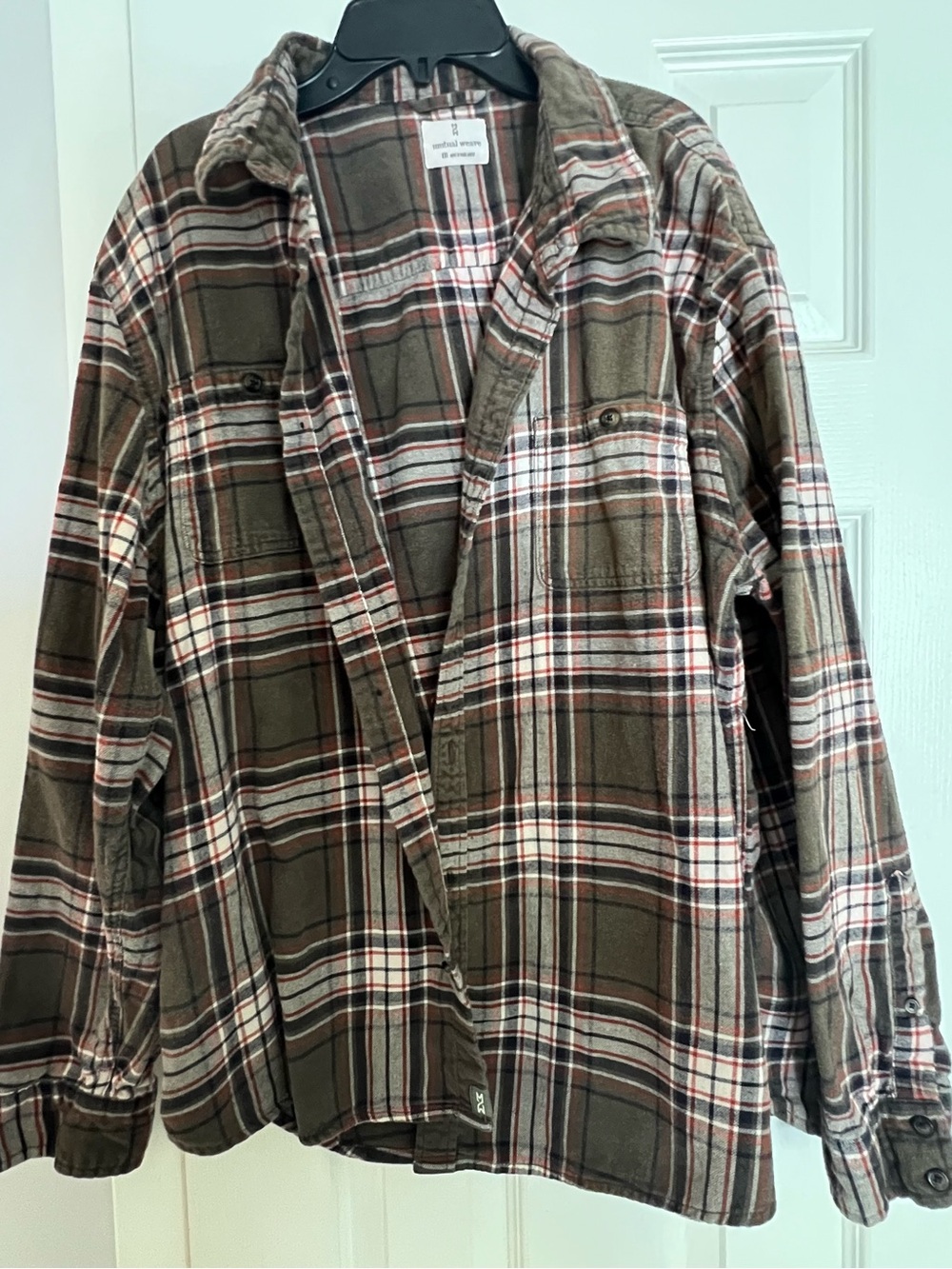 Mutual Weave button-down multicolor plaid Flannel shirt Mens Sz. XXL